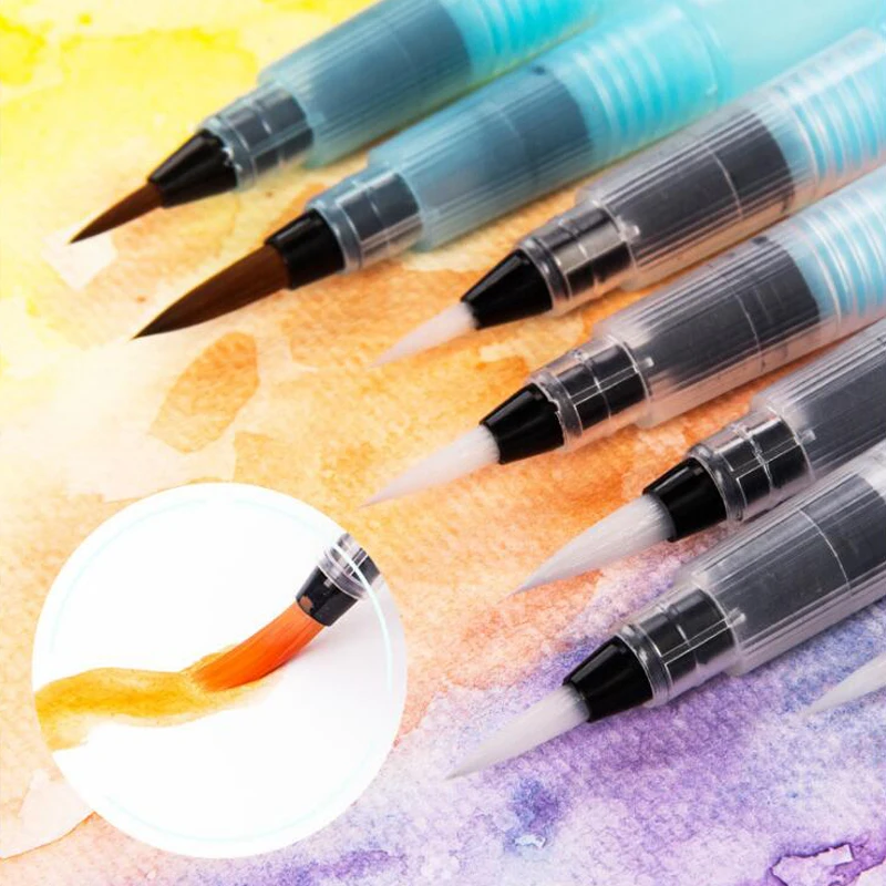 Paint Brush Water Color Brush Pencil Soft Watercolor dip Pen painting brushes For Beginner Painting Drawing Art Supplies 1set