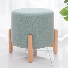 Modern Round Stools Upholstered Footstool пуфик pouf for Living Rome Sofa Fabric Ottomans Chairs taburete