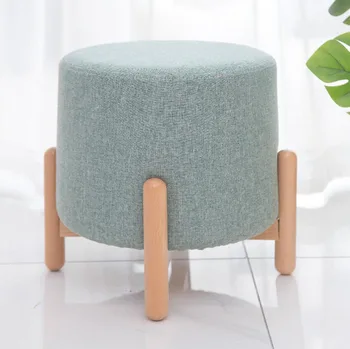 Modern Round Stools Upholstered Footstool пуфик pouf for Living Rome Sofa Fabric Ottomans Chairs taburete kipr ivory charcoal fabric artisan cube pouf