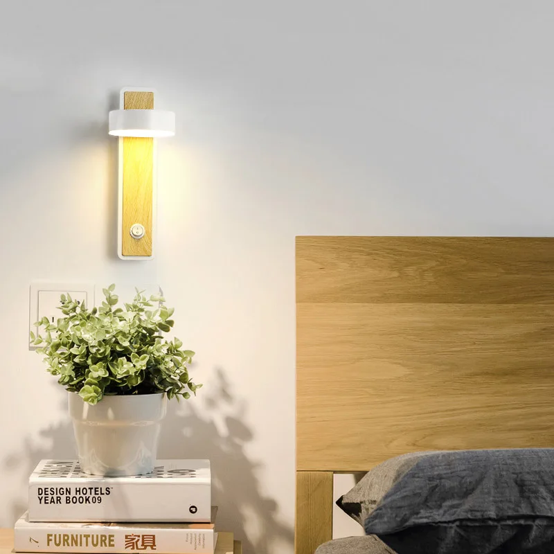 Креативные скандинавские Настенные+ лампы, вращающийся прикроватный светильник для спальни, бра для кабинета с Swtich Penteadeira Arandela