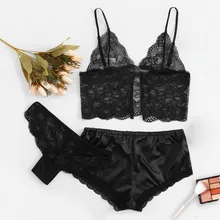Женские пижамы, 3 шт, женские сексуальные кружевные лифчики, атласные шорты+ стринги, набор, одежда для сна, пижамы, белье, пижамы# ew