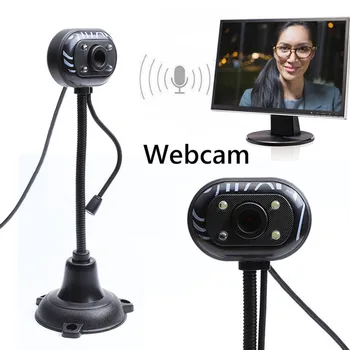 

MIC Webcam Camera 2.0 HD Video Microphone Computer PC Laptop USB Space-saving for School Office Working Ornaments
