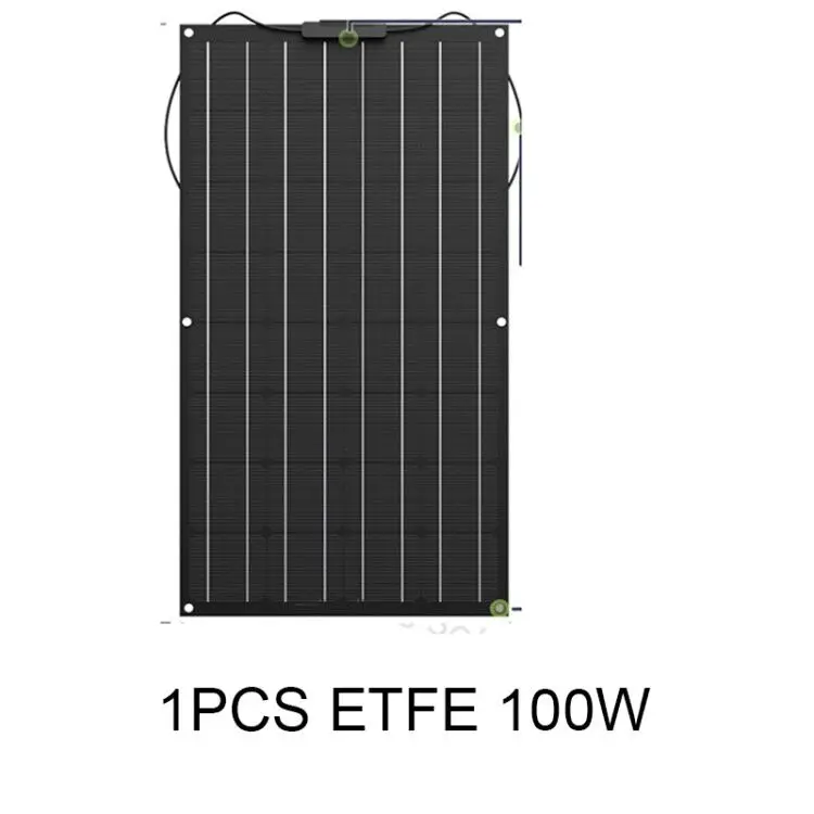 Гибкая тонкая пленка 100 Вт ETFE Панель Солнечное зарядное устройство для наружного кемпинга военный монокристаллический солнечный элемент MC4 Кабельный разъем - Color: 1PCS ETFE