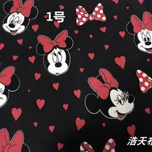 50X160 см, Трикотажная хлопковая ткань с рисунком Минни, лоскутное шитье, юбка для девочек, шарф, одежда, материал, шитье, летняя футболка, постельные принадлежности