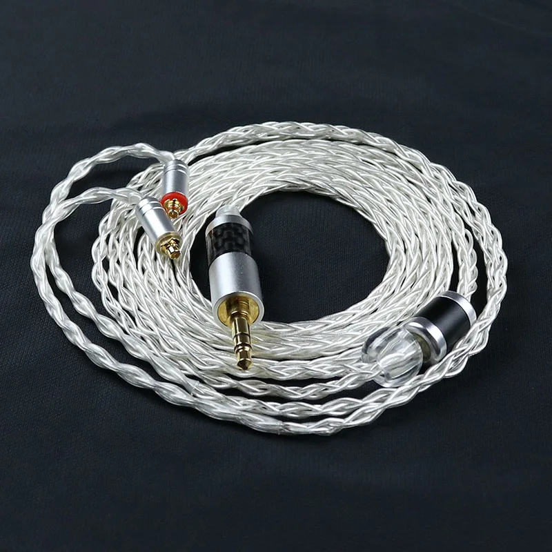 

DIY 8-core Copper Silver-plated Hand-woven Replacement Headphone Cable Audio Cable for Shure Se215 Se535 425 Se846