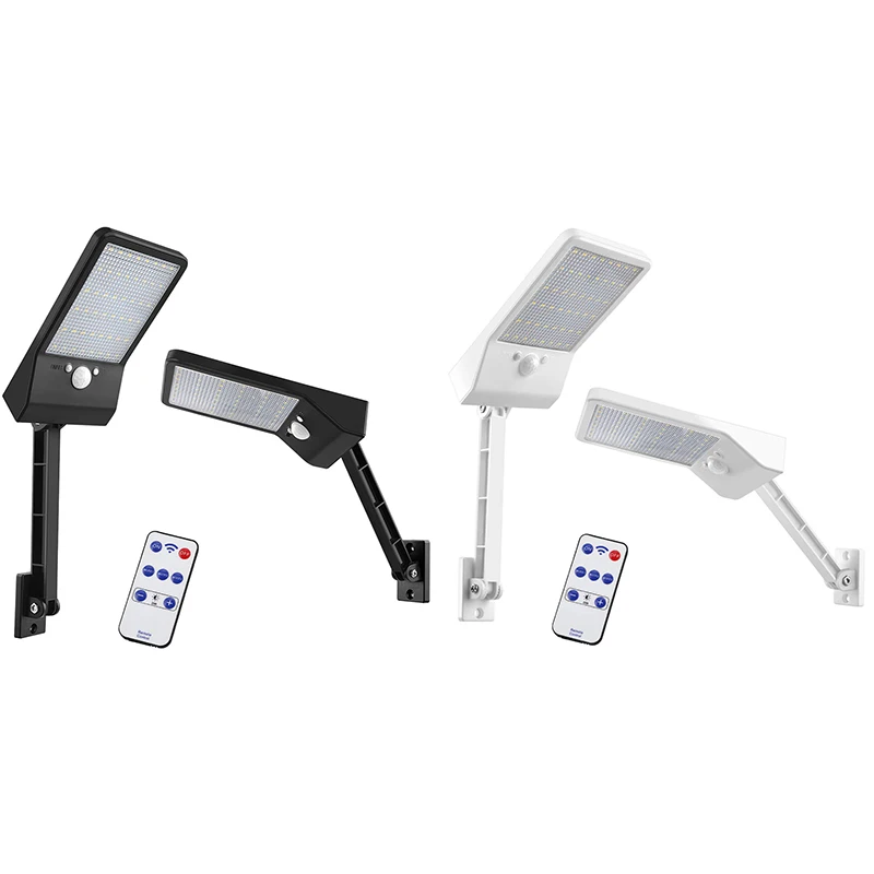 Top-48 Led Remote Solar Lights Adjustable Angle Security Night Light Wireless Motion Sensor Remote Control and 3 Lighting Modes