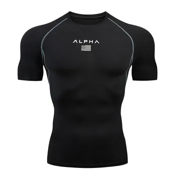 

2020 men's fitness sports t-shirt short-sleeved jogging shirt men training tshirts tops sports compression quick-drying t shirt