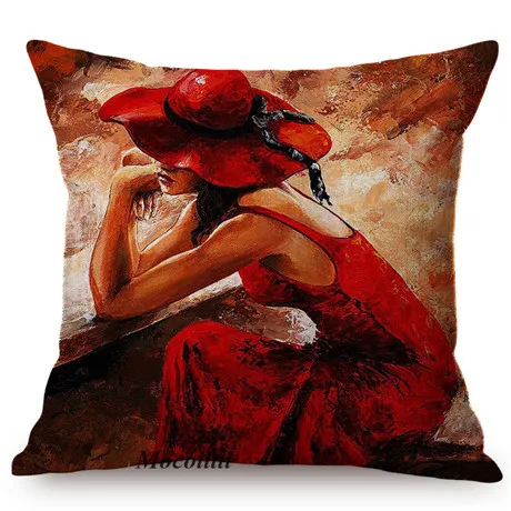 Nordic Sexy Woman Human Body Oil Painting Art Home Decorative Sofa Throw Pillow Case Sexy Girl Charming Large Butt Cushion Cover M074-8