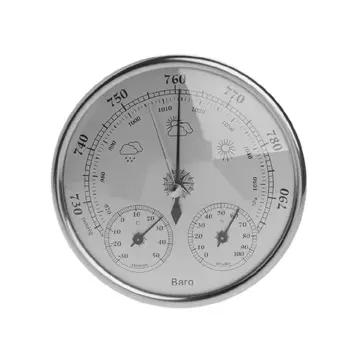 

130mm Atmospheric Pressure Temperature Hygrometer Weather Station Three-in-One Barometer Film Metal Box Barometer 40JE