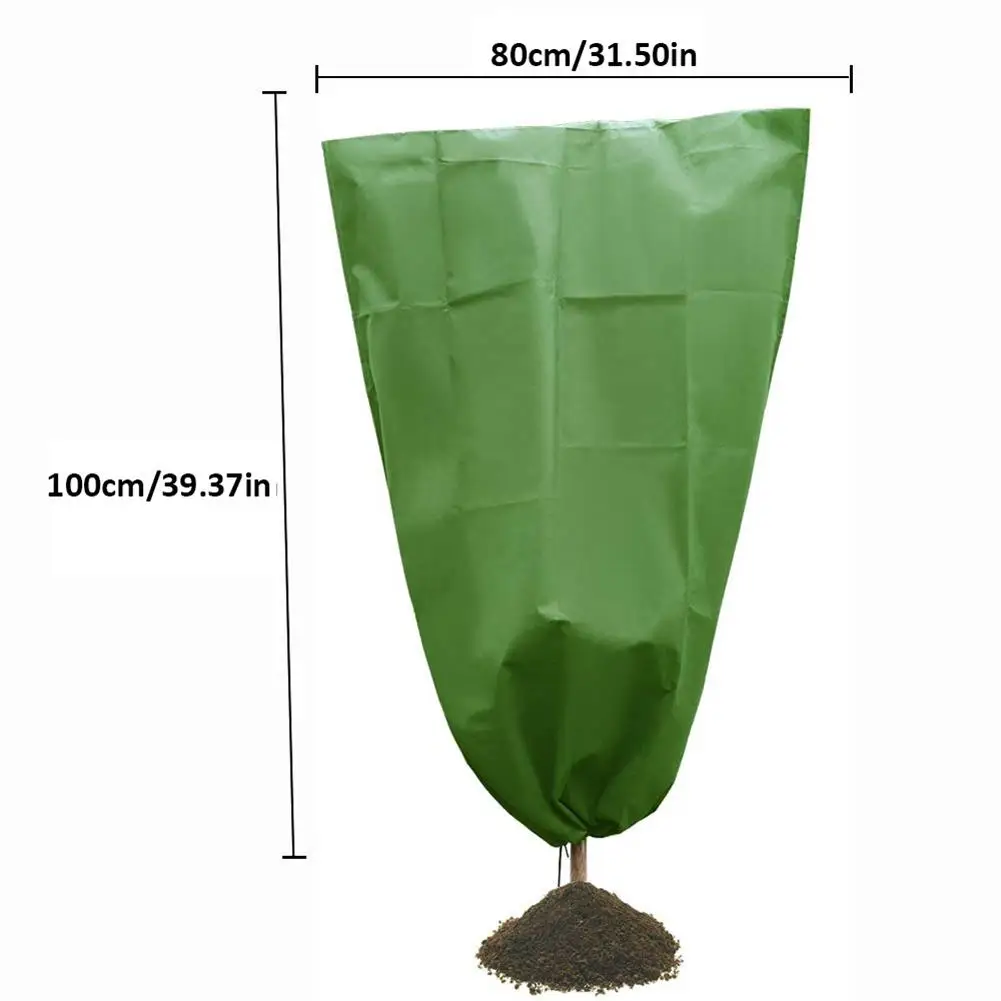 Green 1x0.8m 4 Sizes Plant Protection Bags Cold Winter Cover Plants Garden tool Plant Cover bag Non-woven Fabrics Insect Organic Net Frost - Цвет: Green 1x0.8m