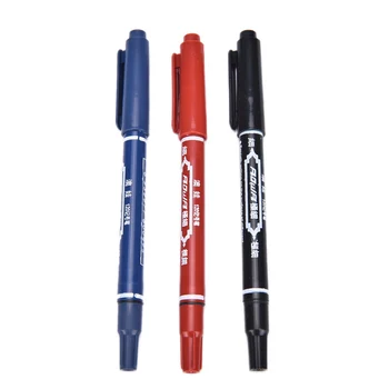 

1PC 3 Colors Quick-drying Writing Pens Twin Tips Doubled Headed Hook Line Permanent Paint Marker Pen For CD DVD Media Disc