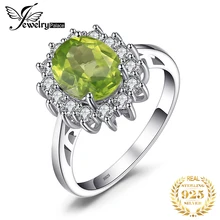 Jewelrypalace 2.74ct Принцесса Диана Уильям Кейт Миддлтон Натуральный Зеленый Перидот Обручение кольцо стерлингового серебра 925 для Для женщин