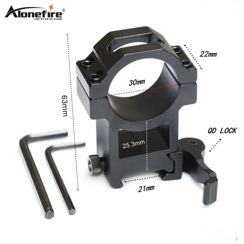 Alonefire KC12 30mm Ring 21mm QD Quick Release Rail Air Airsoft Rifle Shot gun flashlight Laser Sight Scope mount Dovetail Bases | Спорт и