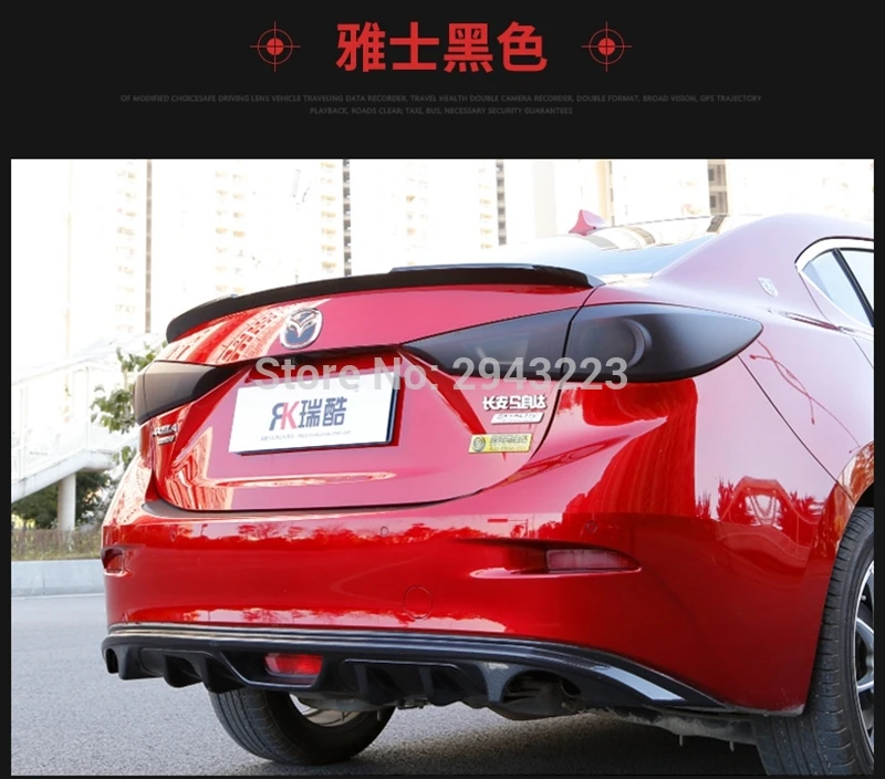 Для Mazda 3 Axela спойлер- ABS пластик Неокрашенный праймер цвет задний спойлер крыло крышка багажника протектор автомобиля Стайлинг