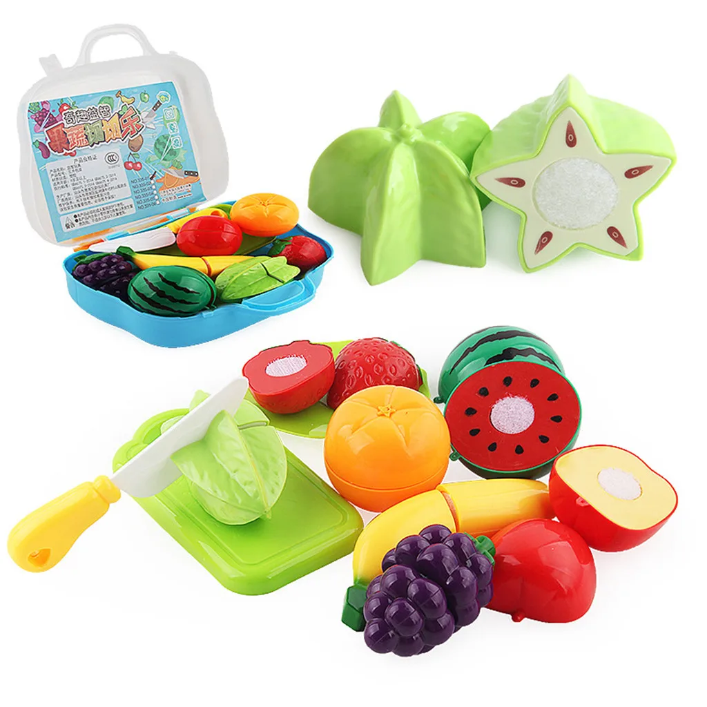 Кухонные игрушки детские пластиковые фрукты овощи режущие игрушки набор обучающий воображаемый Игрушки для девочек cozinha de brinquedo