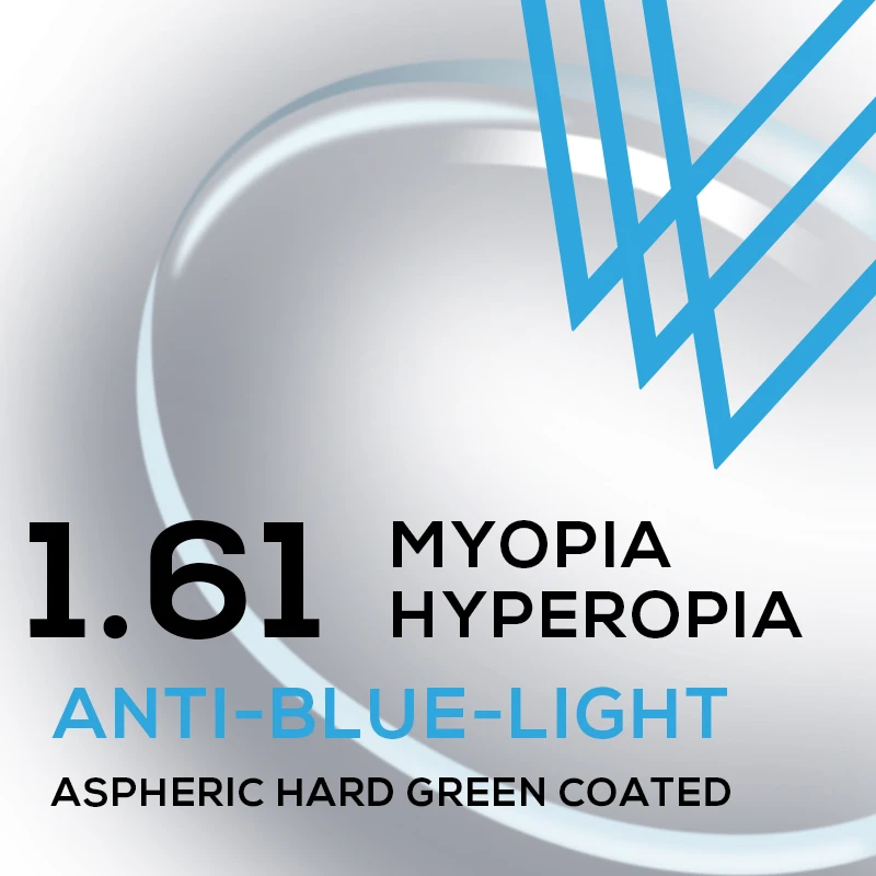 1.56 1.61 1.67 (+10.00~-10.00) Anti Blue Light Prescription CR-39 Resin Aspheric Glasses Lenses Myopia Hyperopia Presbyopia Lens