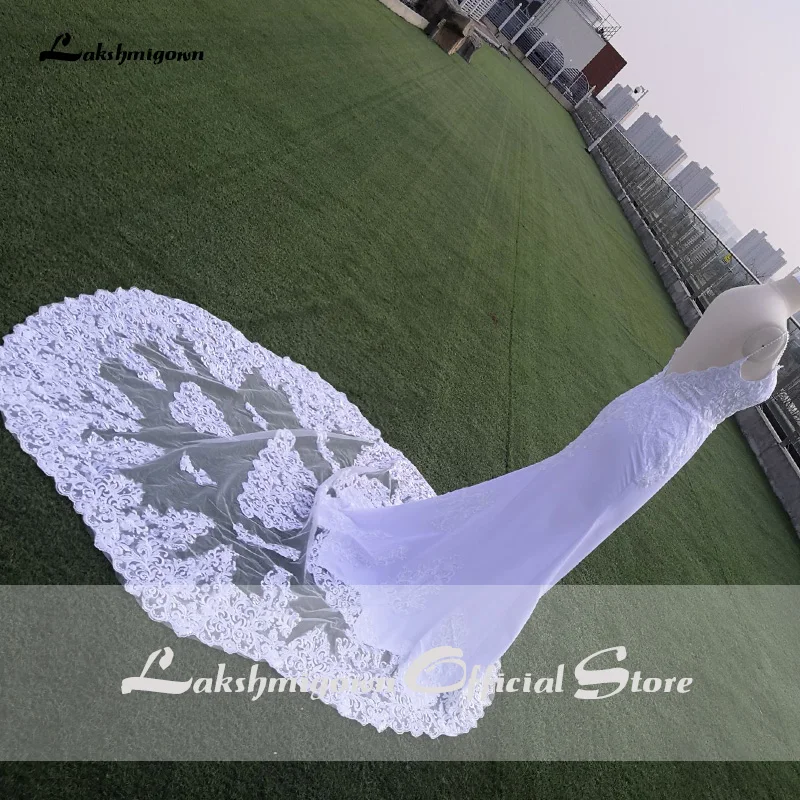 Lakshmigown Белый Королевский поезд Русалка Свадебные платья Кружева аппликации свадебное платье в стиле бохо robe de mariee