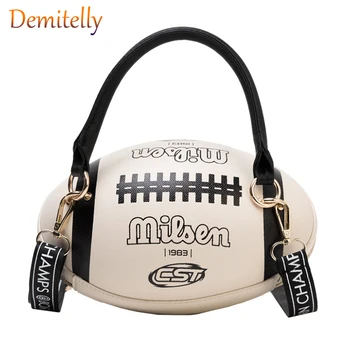 

Dazzling Rugby Design Leather Women's Letters Shoulder Strap Crossbody Bag Purses and Handbags Girls Casual Shooulder Bag Totes