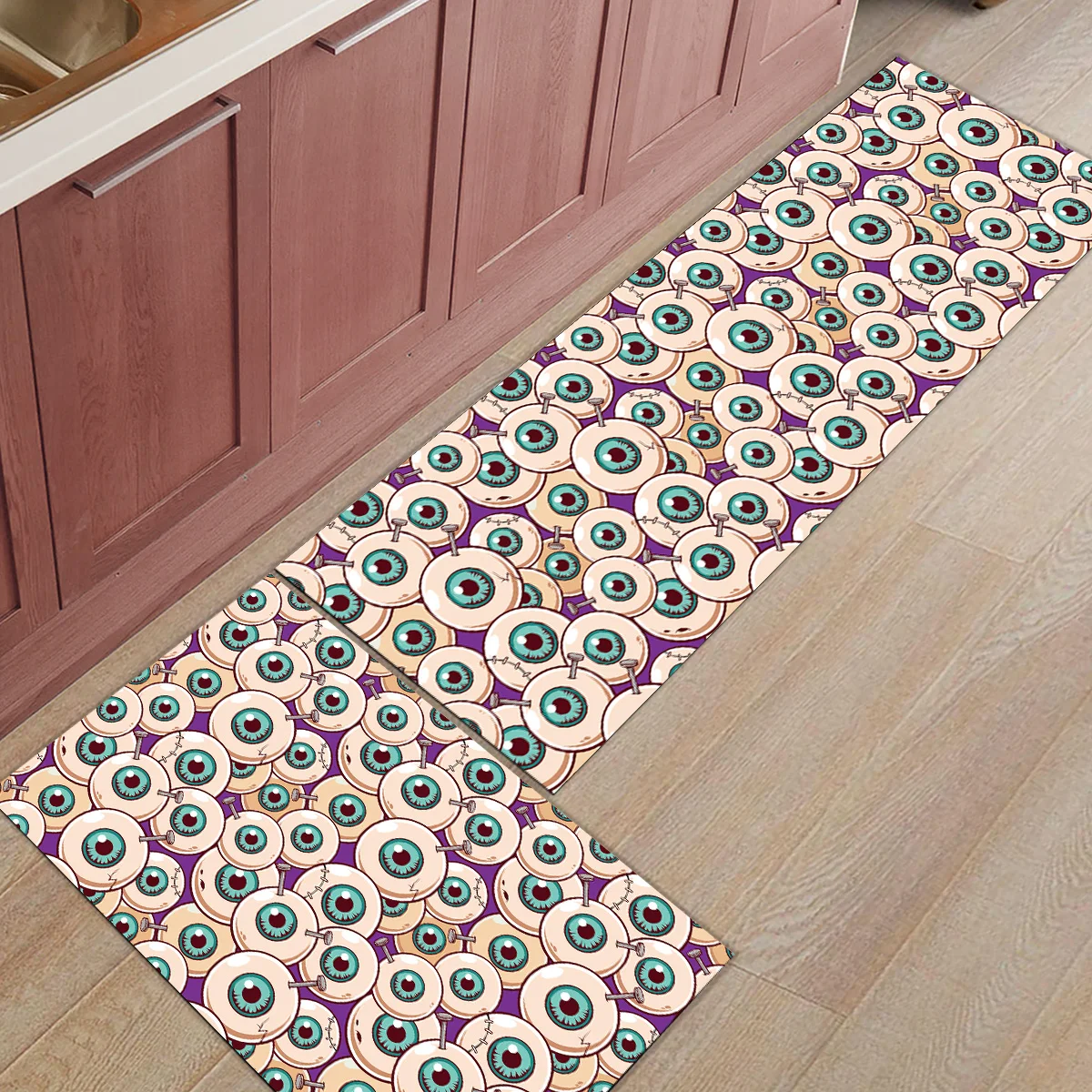 The Zombie Eye 2 Piece Mat For Kitchen Doormats For Entrance Way Dirt Debris Mud Trapper Boot Shoes Scraper Water Absorbent Bath