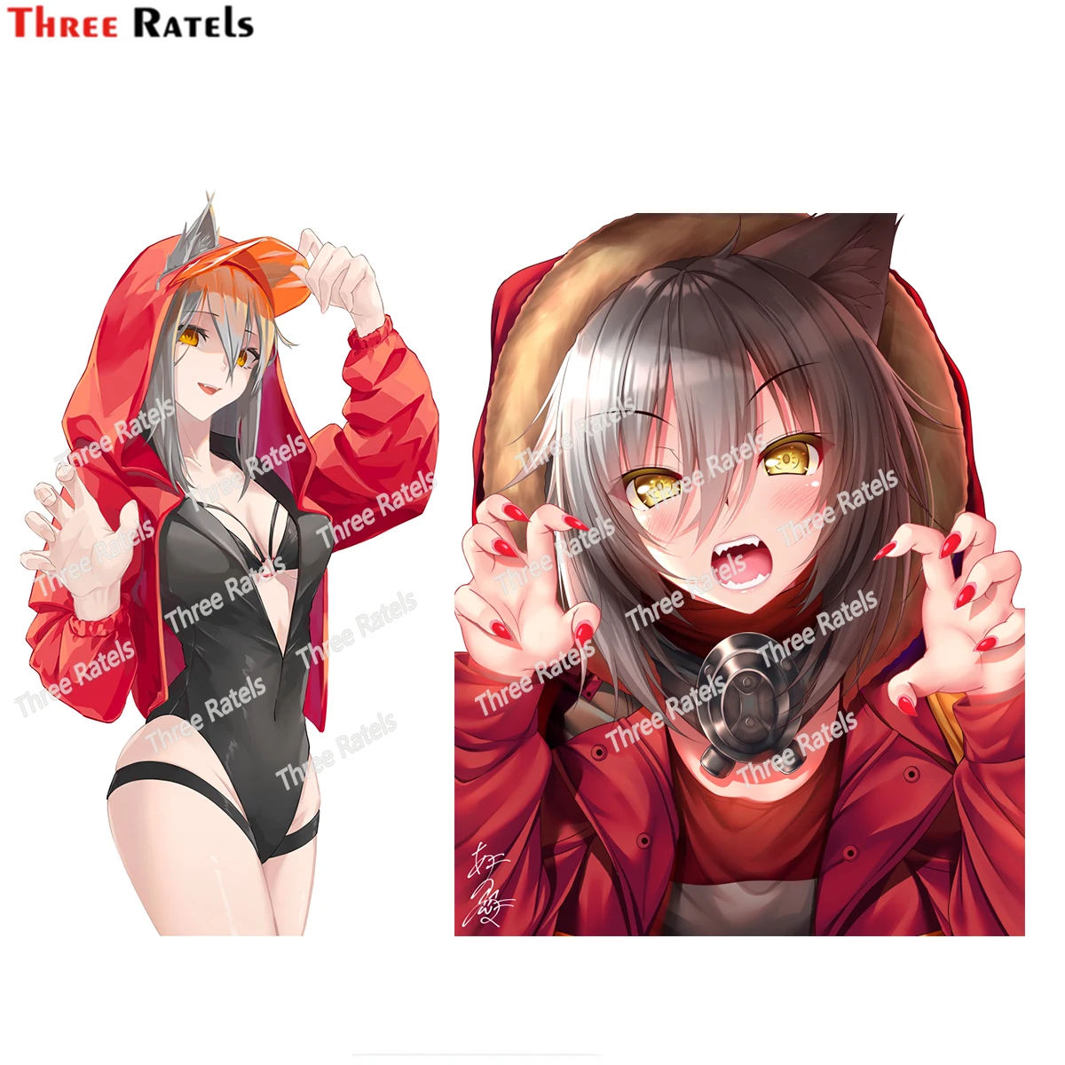 

Наклейки и Переводные картинки Three Ratels H15 Design Red arknight для спальни, водонепроницаемое украшение для стен