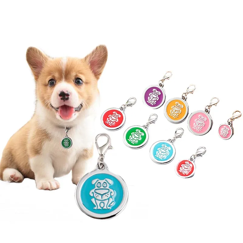 Dog Pattern Pet Collar Zinc Alloy Pet Dog Cat Tag Anti Lost Small Medium Large Dog Cat Collar Pendant Wear Durable Pet Supplies