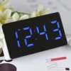 LED Digital Mirror Alarm Clock Mini Clock Multifunctional Snooze Display Time Night LCD Light Table Desktop USB 5v/No Battery 3