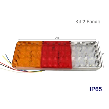 

CARALL TF2417 Kit Led taillights rear 24V 12V with positions Stop turn signals reverse lights 4 In 1 for truck trailer van
