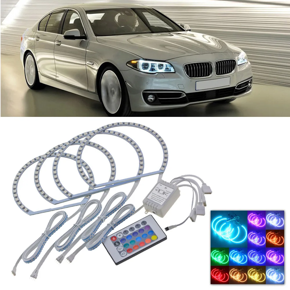 

4pcs Car Auto 5050RGB LED Angel Eye Halo 12V 6A 8W Parts For BMW E36 E38 E39 E46
