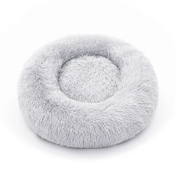 

Soft Long Plush Pet Bed Cat Bed House Round Pet Dog Bed For Small Dogs Cats Nest Winter Warm Sleeping Bed Puppy Mat