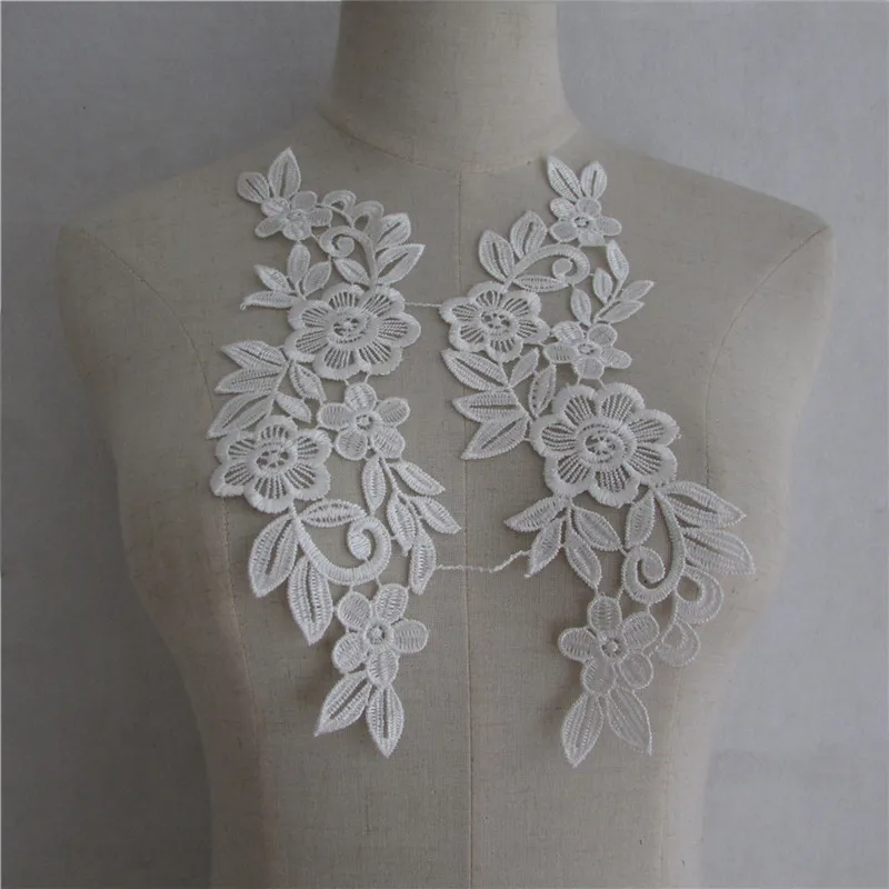 Embroidery Applique Lace Fabric Collar DIY Sewing Lace neckline Clothing Accessories Scrapbooking A pair lace fabric,lace garment accessories,lace sewing supplies,lace sewing accessories,lace accessories,clothing accessories