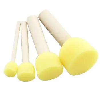 

Foam Painting Brush Furniture Stationery Crafts School Artwork 4pcs/Lot Wooden Handle Multifuntional Sponge Painting Brush