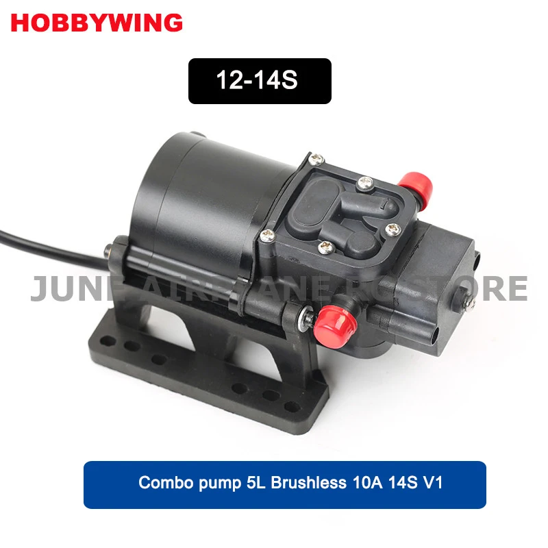 

Hobbywing Combo Pump 5L Brushless Water Pump 10A 14S V1 Sprayer Diaphragm Pump for Plant Agriculture UAV Drone