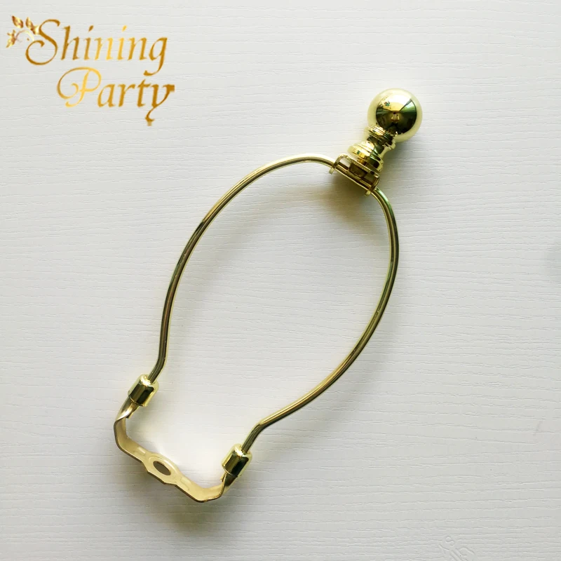 New! Gold /chrome Color Lamp Metal Harp, Finial And Lamp Harp Holder