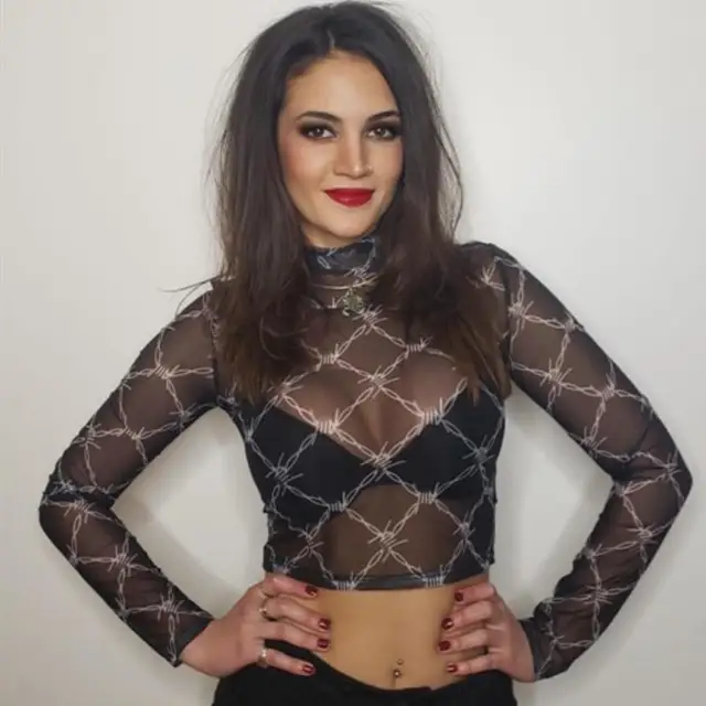 Suzanne Chain Print Mesh Long Sleeve Top 2