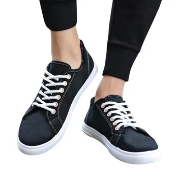 

Vogue Non-Leather Casual Shoes Lightweight Breathable Sneakers Shoes Men Teenager Canvas Small White Shoes Running 18Apl15
