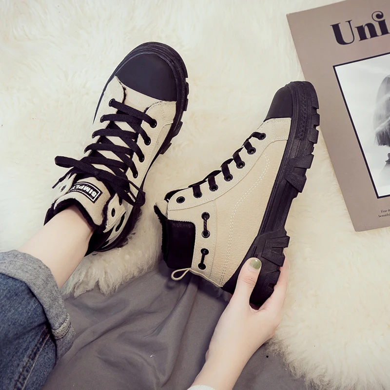 Ladies Casual Shoes Spring Fashion Lace-Up Women's Shoes British Style Women Sneakers Autumn Platform Shoes High Heels