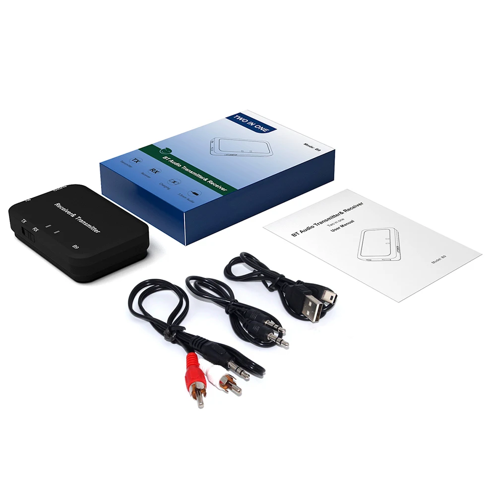 2 в 1 V4.2 Bluetooth передатчик приемник адаптер+ аудио кабель 3,5 мм+ USB кабель зарядного устройства+ RCA кабель аудио Bluetooth адаптер 4,2