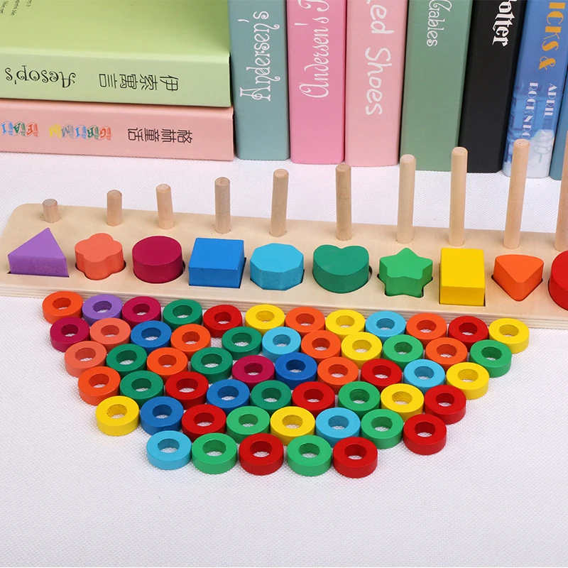  Wooden Montessori Toy Geometry Cognitive Early Learning Educational Toys Children Mathematical Toys