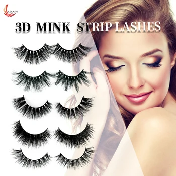 

LBLASH 3D Mink Hair False Eyelashes Natural/Thick Long Eye Lashes Wispy Makeup Beauty Extension Tools