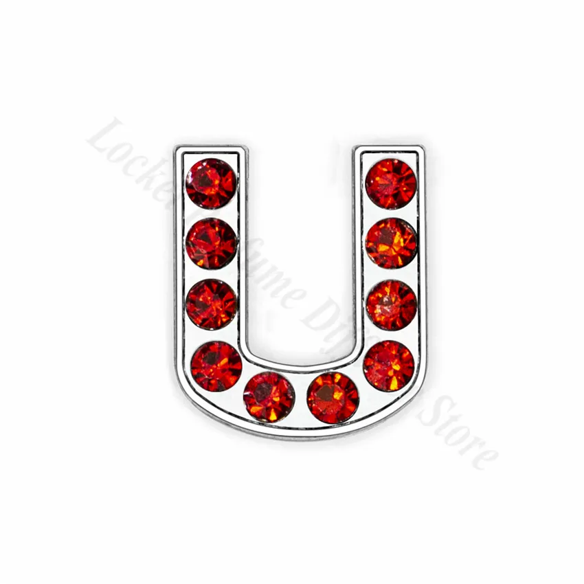 1 шт., A-Z, 8 мм, красные буквы для именных браслетов со стразами, подходят для DIY браслетов и Ошейников для домашних животных, ювелирных изделий для женщин - Окраска металла: U