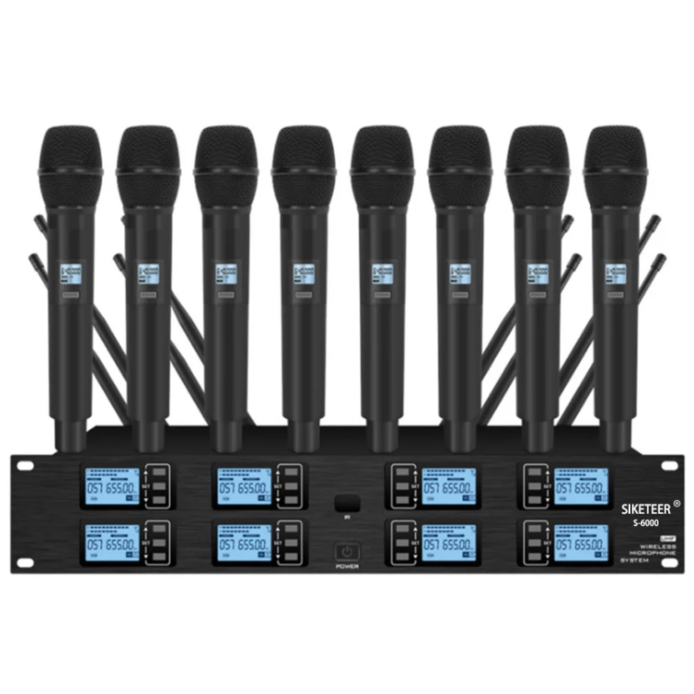 Professional UHF wireless microphone 8 channel handheld microphone lavalier stage performance conference wireless lavalier microphone wireless handheld microphone