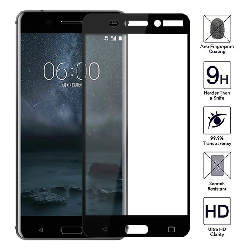 Защитное стекло на Nokia 7 7,1 plus x6 8,1 протектор экрана закаленное стекло для Nokia 5 6 2 3 полная защита крышки 9H