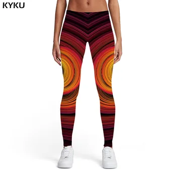

KYKU Psychedelic Leggings Women Dizziness Leggins Flame Sport Gothic Ladies Harajuku Trousers Womens Leggings Pants Jeggings