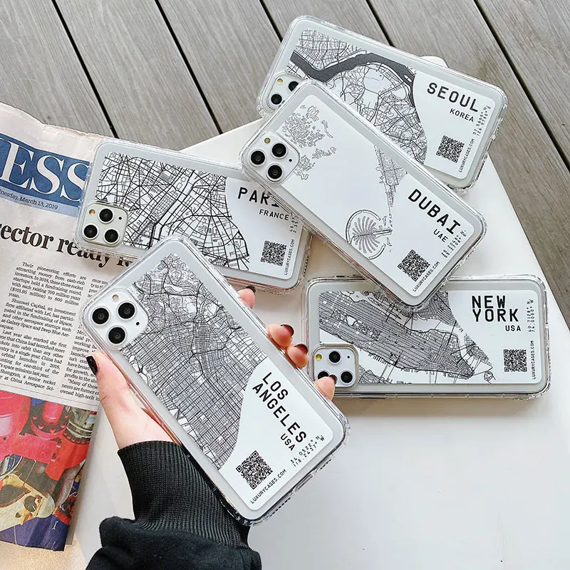 Ins, эксклюзивный чехол для телефона с изображением страны путешествия, Карта города, для Apple iphone 11 Pro X XS Max Xr 8 7 6 6s Plus, Прозрачная мягкая задняя крышка|Специальные чехлы|   | АлиЭкспресс