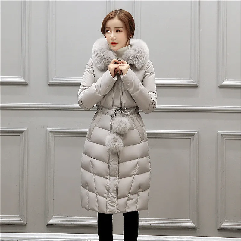 

Thick down Jacket Cotton-padded Clothes Women's Fur Collar 2019 New Style Korean-style Cotton-padded Jacket Mid-length Cotton-pa