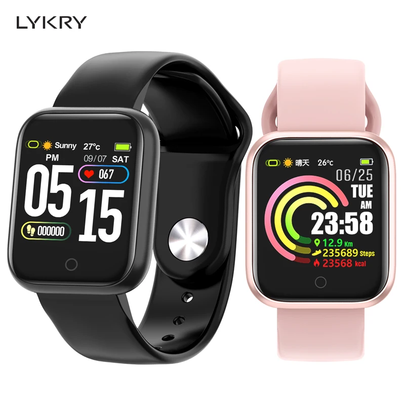  LYKRY QW21 Smart Watch Monitor Fitness Tracker Heart Rate Blood Pressure Sport Watch Alarm Clock Fo - 4000141474316
