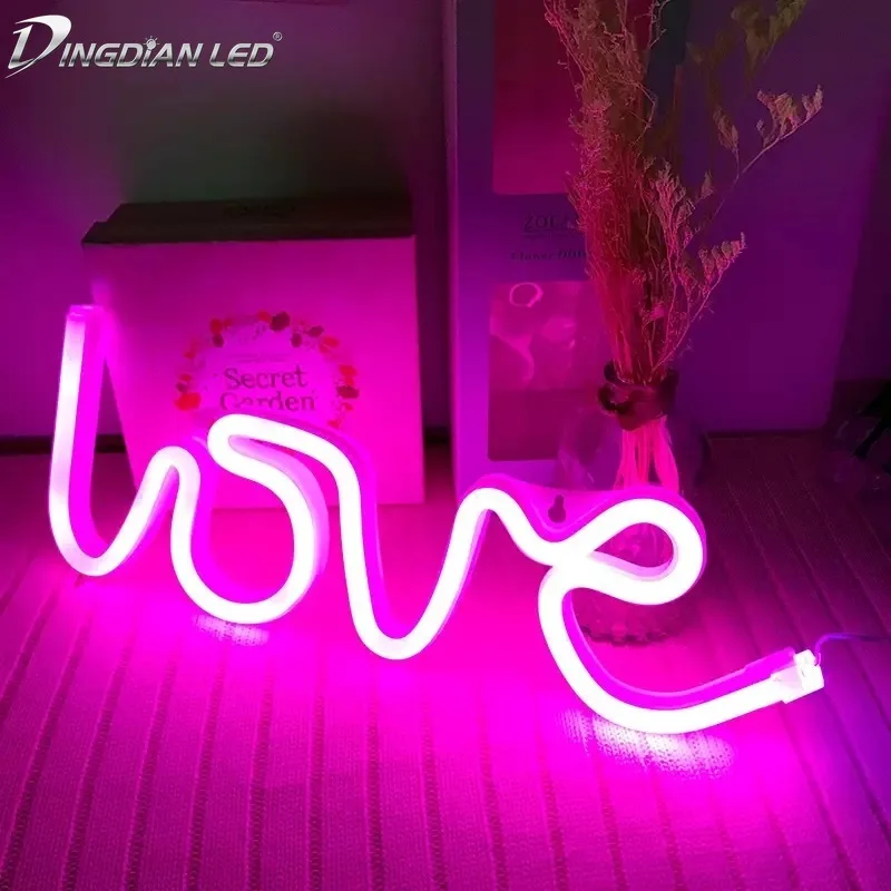 

White Plastic Letter LED Night Light Cloud Moon Lights 3D Night Lamp Children Bedroom Lamp Wedding Home Indoor Decor Lighting