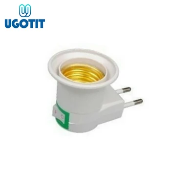 

1PC White E27 AC Power 110-220V 10A LED Light Socket To EU Plug Lamp Holder Bulb Adapter Converter ON/OFF For Bulb Lamp