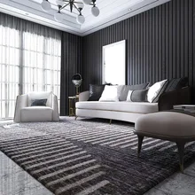 Ковер для гостиной, современный минималистичный ковер для спальни, полностью проложенный прикроватный коврик для комнаты, серый напольный коврик, диван, журнальный столик, одеяло для дома