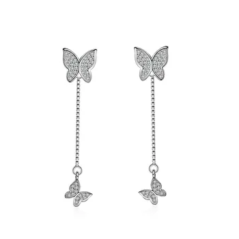

Long Earrings 925 Sterling Silver Cute Light Insect Series Small Butterfly For Girls Adult Gift Surprise Gift